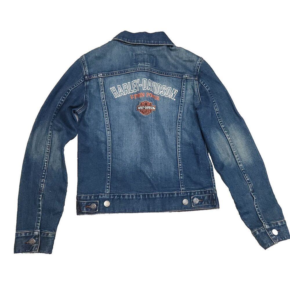 Harley Davidson Jacket Women’s XS  V-Twin Power Blue Denim